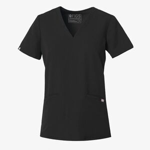 FIGS Casma 3 Three Pocket Scrub Top in BLACK size XS NEW NWT